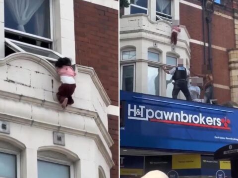 Londra’da mucize kurtuluş, pencereden düşen küçük kızı son anda yakaladılar