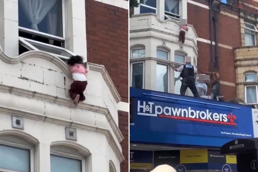 Londra’da mucize kurtuluş, pencereden düşen küçük kızı son anda yakaladılar