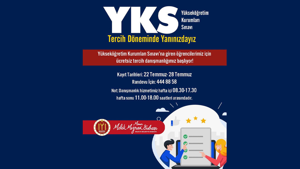 Bilecik belediyesinden ucretsiz yks tercih danismanligi hizmeti WQUtvrma